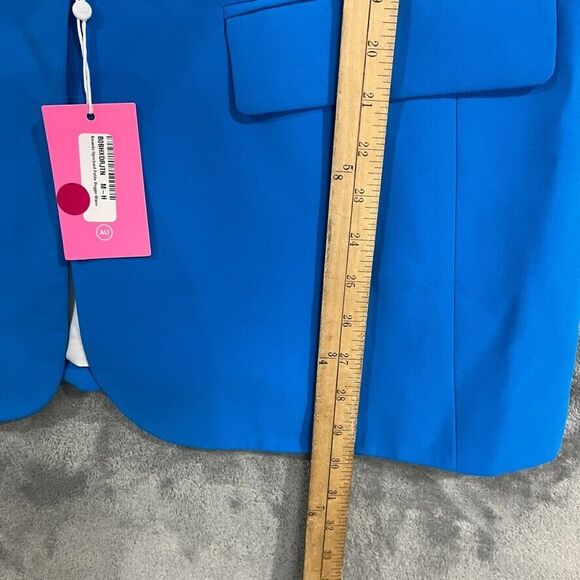 Amanda Uprichard Reggie Blazer Jacket Button Sky Blue Oversized Size Med NEW - Picture 7 of 9